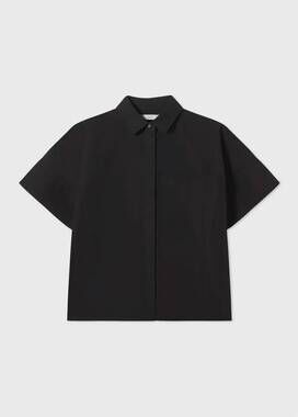 NEW FORTE FORTE women's bci cotton poplin top in nero